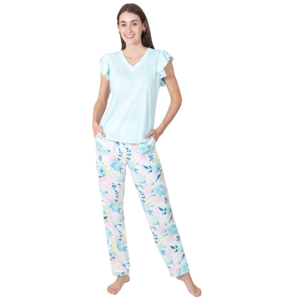 Pijama con Manga Corta Y Pantalón Creaciones Parisina para Mujer
