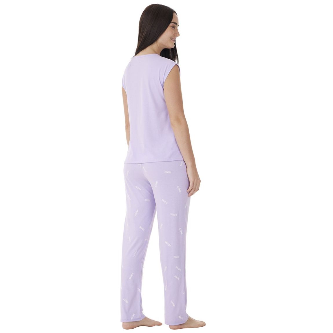 Pijama Sin Mangas Y Pantalón de Algodón Tops & Bottoms para Mujer