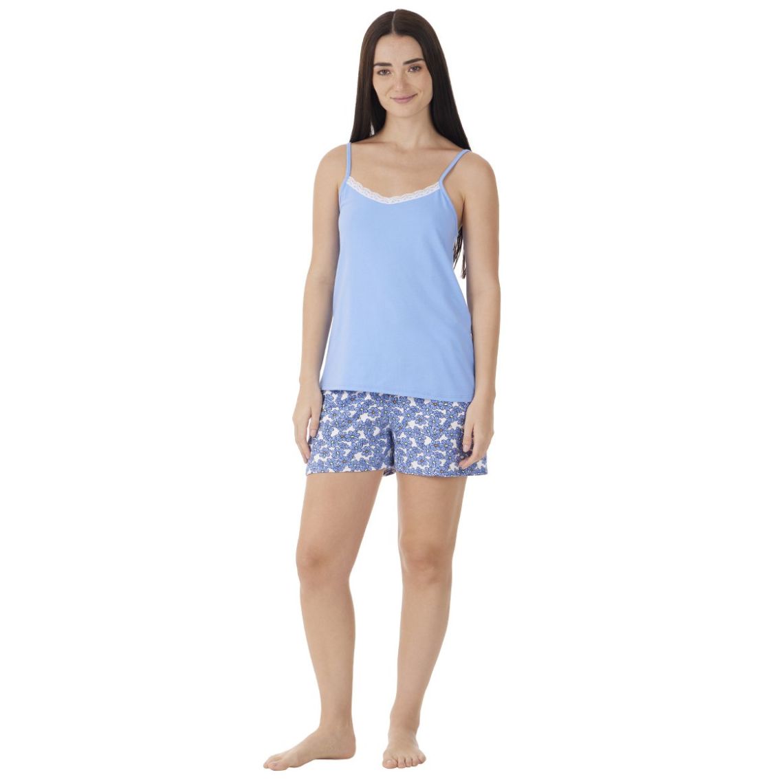 Pijama de Tirantes Y Short de Algodón Tops Bottoms para Mujer