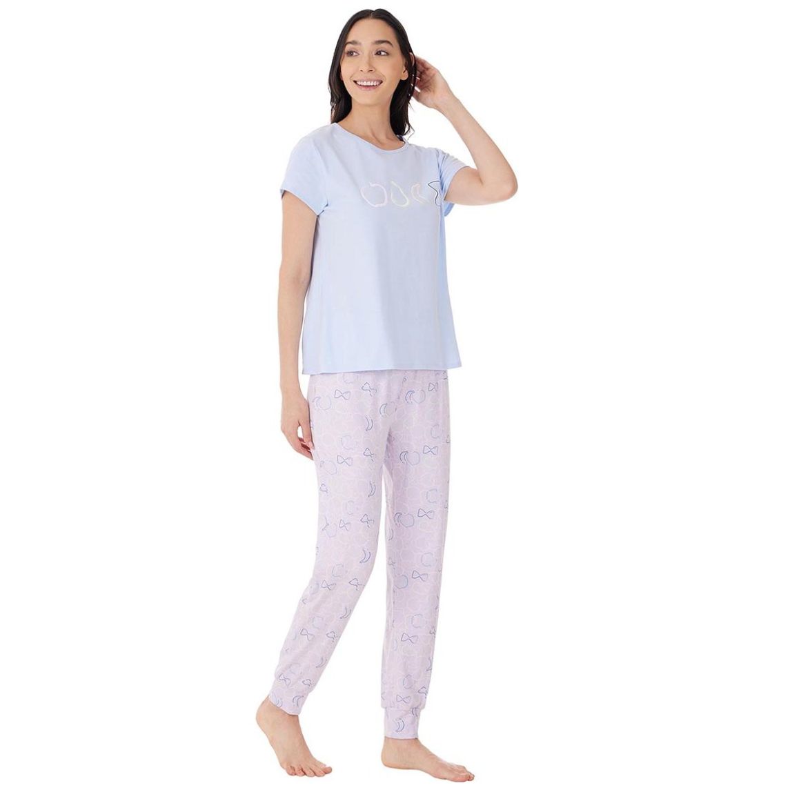 Pijama Manga Corta Y Jogger de Algodón Skiny para Mujer