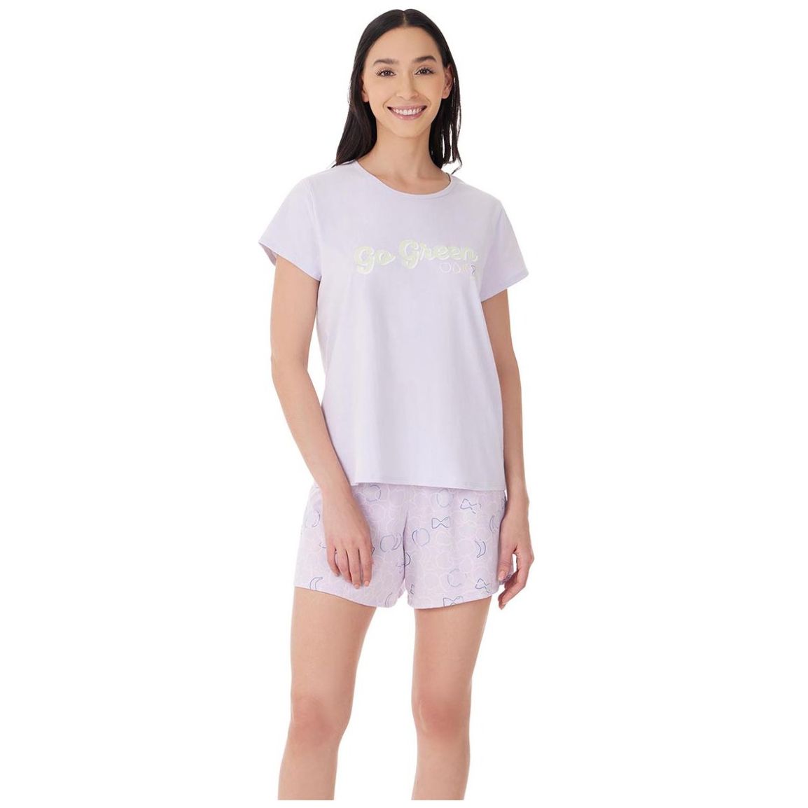 Pijama Manga Corta Y Short de Algodón Skiny para Mujer