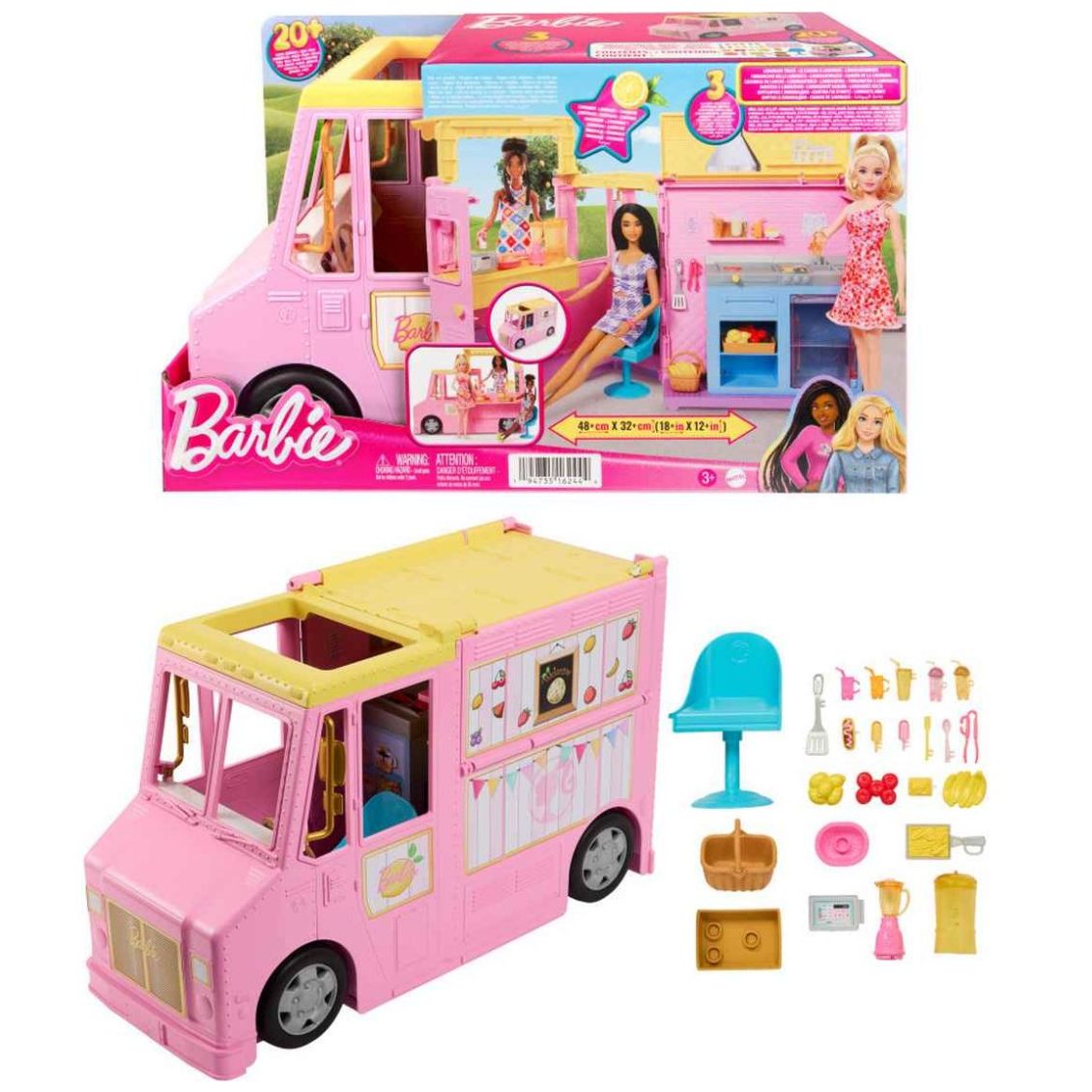 Barbie Vehículo de Juguete Set de Limonada sobre Ruedas