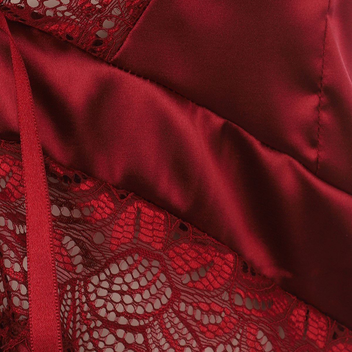 Baby Doll Satín Encaje Bikini Mistique Lingerie