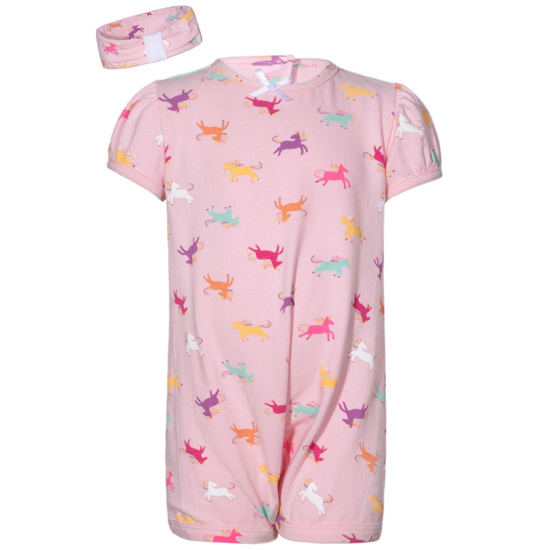 Rumper para Bebé Rosa Estampado Unicornio Pixxtols Denim Cult