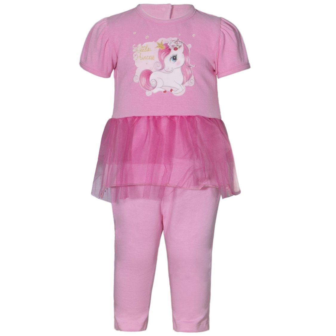 Conjunto para Bebé 2 Piezas Vestido Y Pantalón Estampado Unicornio Pixxtols Denim Cult