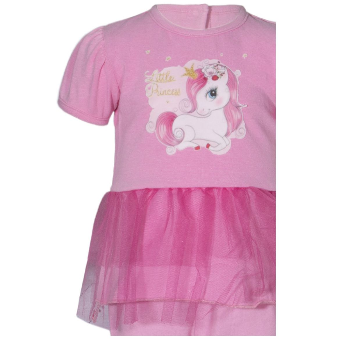 Conjunto para Bebé 2 Piezas Vestido Y Pantalón Estampado Unicornio Pixxtols Denim Cult