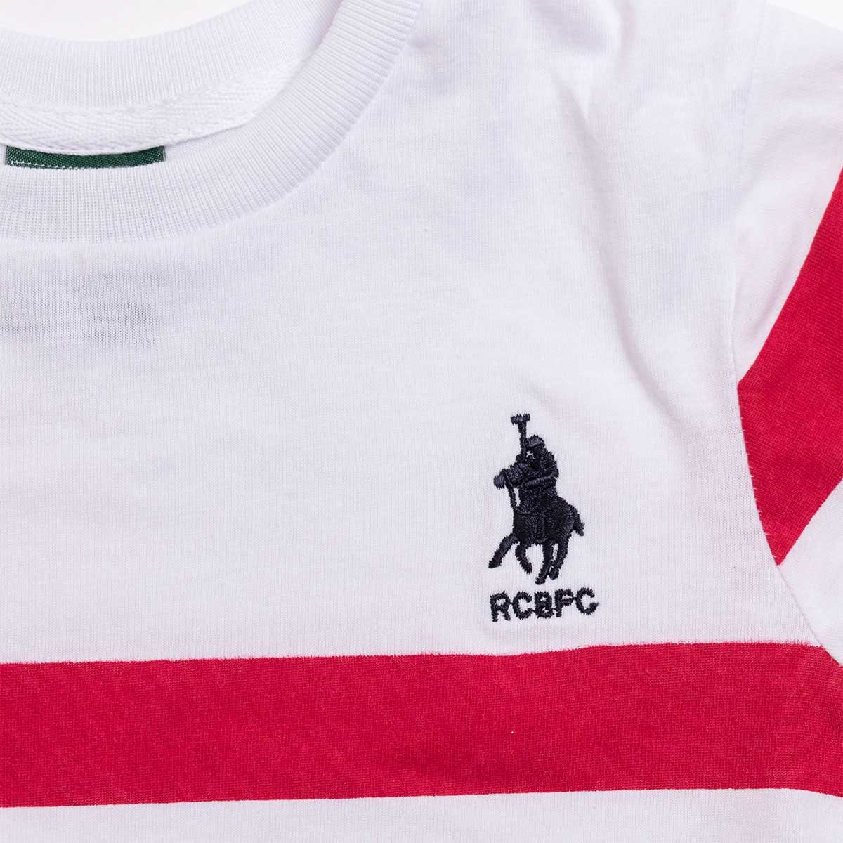 Conjunto para Niño 2 Piezas Playera de Rayas Manga Corta Short Terry Azul Marino Royal Polo Club