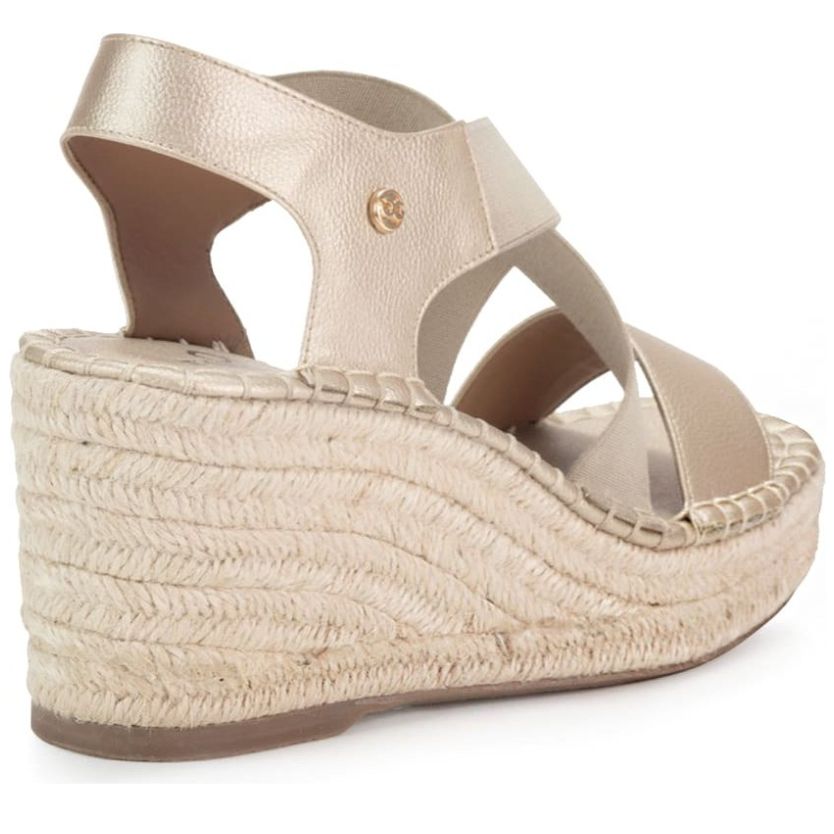 Sandalia Gillio Tiras Cruzada y Plataforma Yute Plata para Mujer
