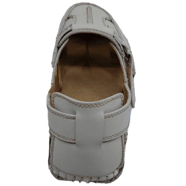 Sandalia Tacón Lobo Solo Artessanal Hueso para Mujer