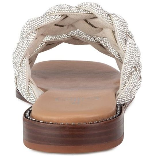 Sandalia Gillio Bandas Trenzadas Plata para Mujer