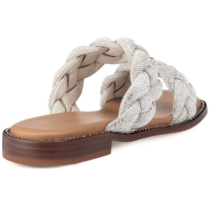 Sandalia Gillio Bandas Trenzadas Plata para Mujer