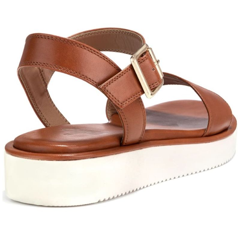 Sandalia Gillio Banda Lisa Cuña Café para Mujer