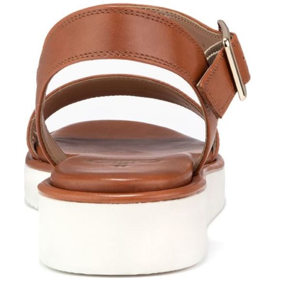 Sandalia Gillio Banda Lisa Cuña Café para Mujer