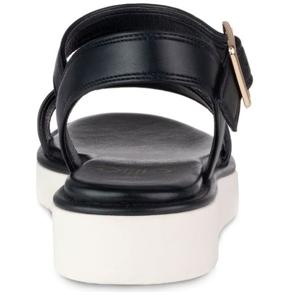 Sandalia Gillio Banda Lisa Cuña Negro para Mujer