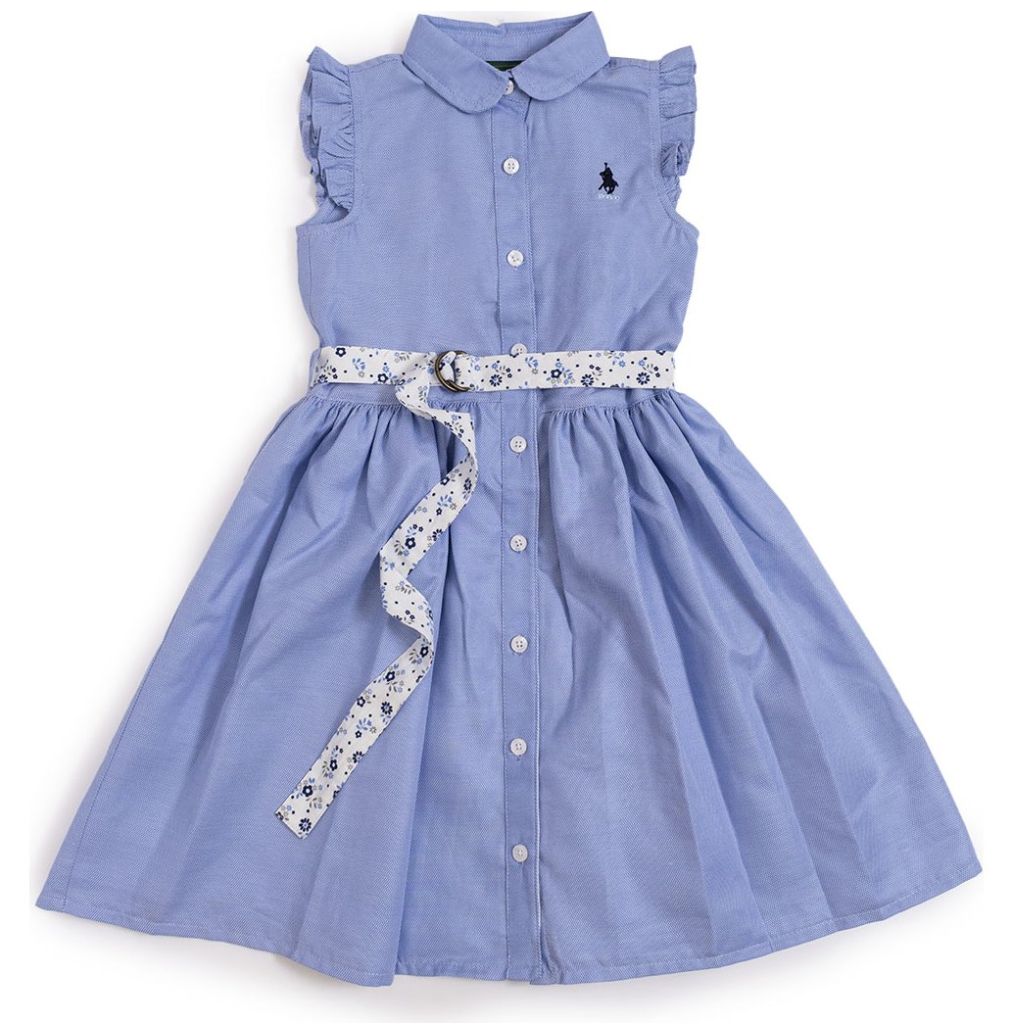 Vestido Camisero Manga Corta Cuello Tipo Polo Royal Polo Club para Niña