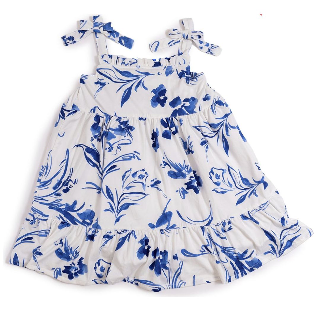 Vestido para Bebé Tirantes Estampado Flor Azul Being 2 Nice