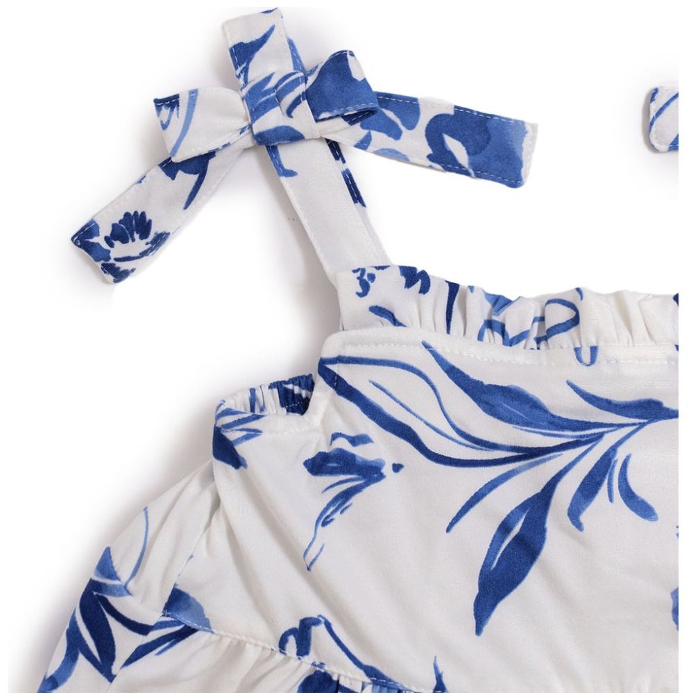Vestido para Bebé Tirantes Estampado Flor Azul Being 2 Nice