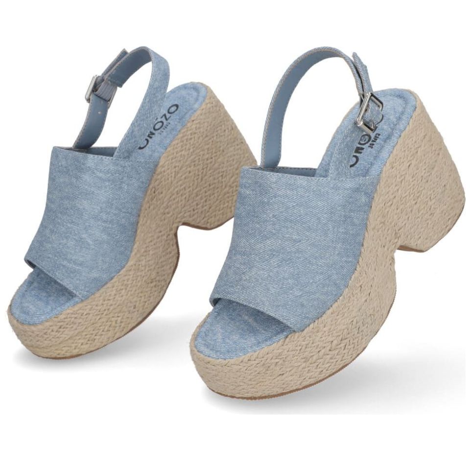Sandalia Capa de Ozono con Plataforma y Yute Azul
