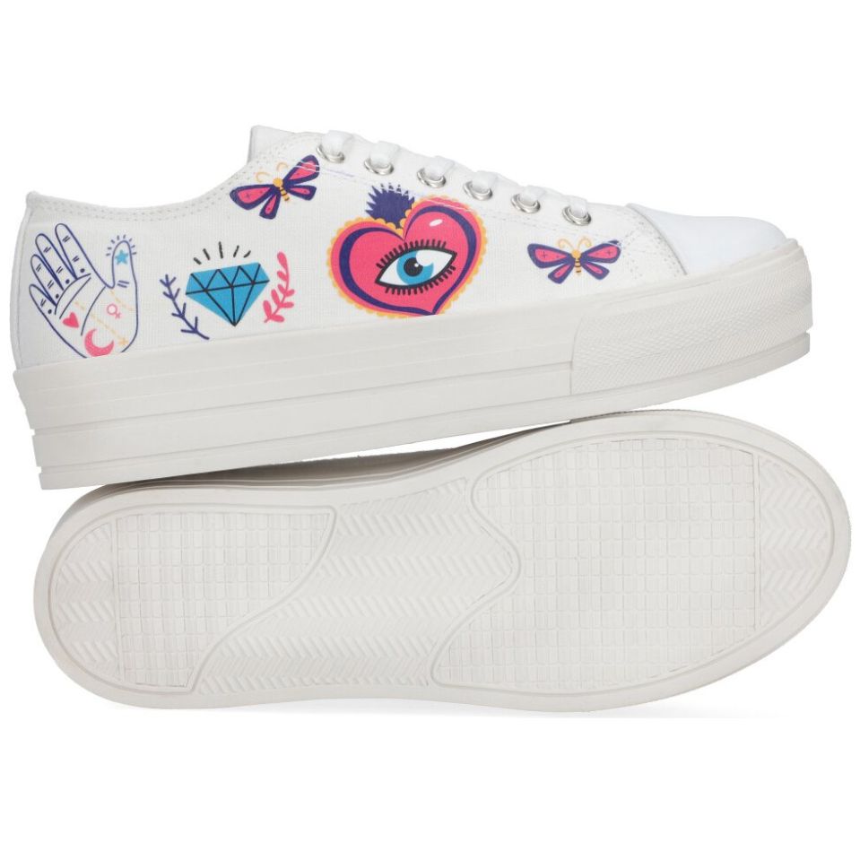 Tenis Casual Capa de Ozono con Diseño Blanco