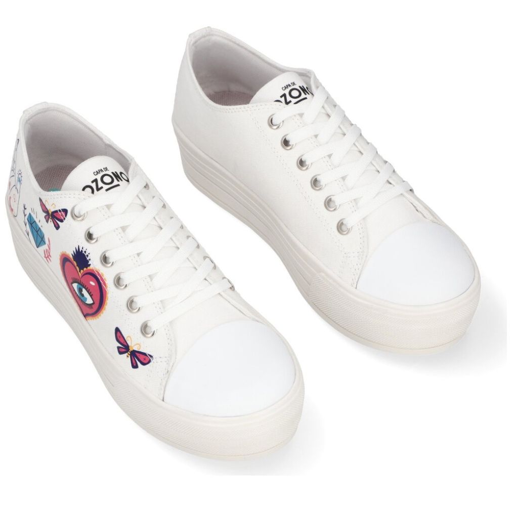 Tenis Casual Capa de Ozono con Diseño Blanco