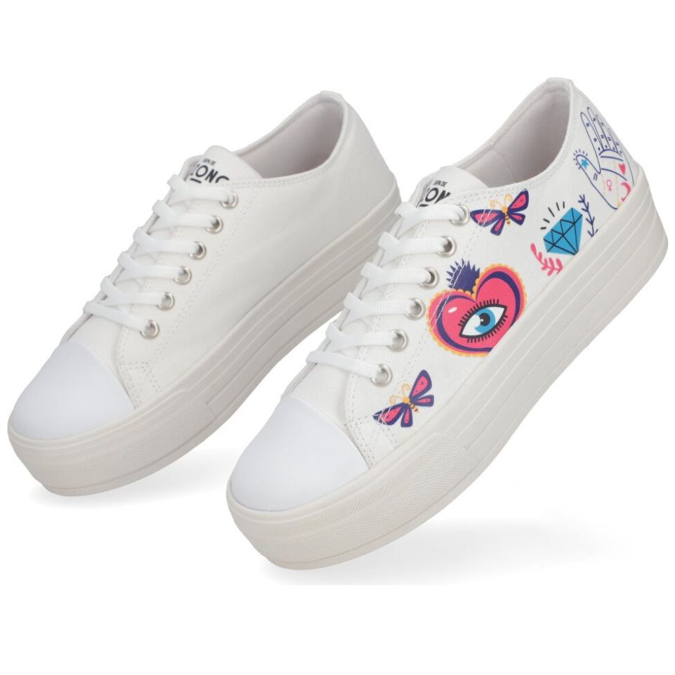 Tenis Casual Capa de Ozono con Diseño Blanco