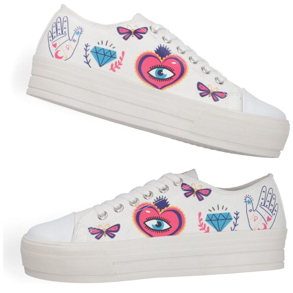 Tenis Casual Capa de Ozono con Diseño Blanco