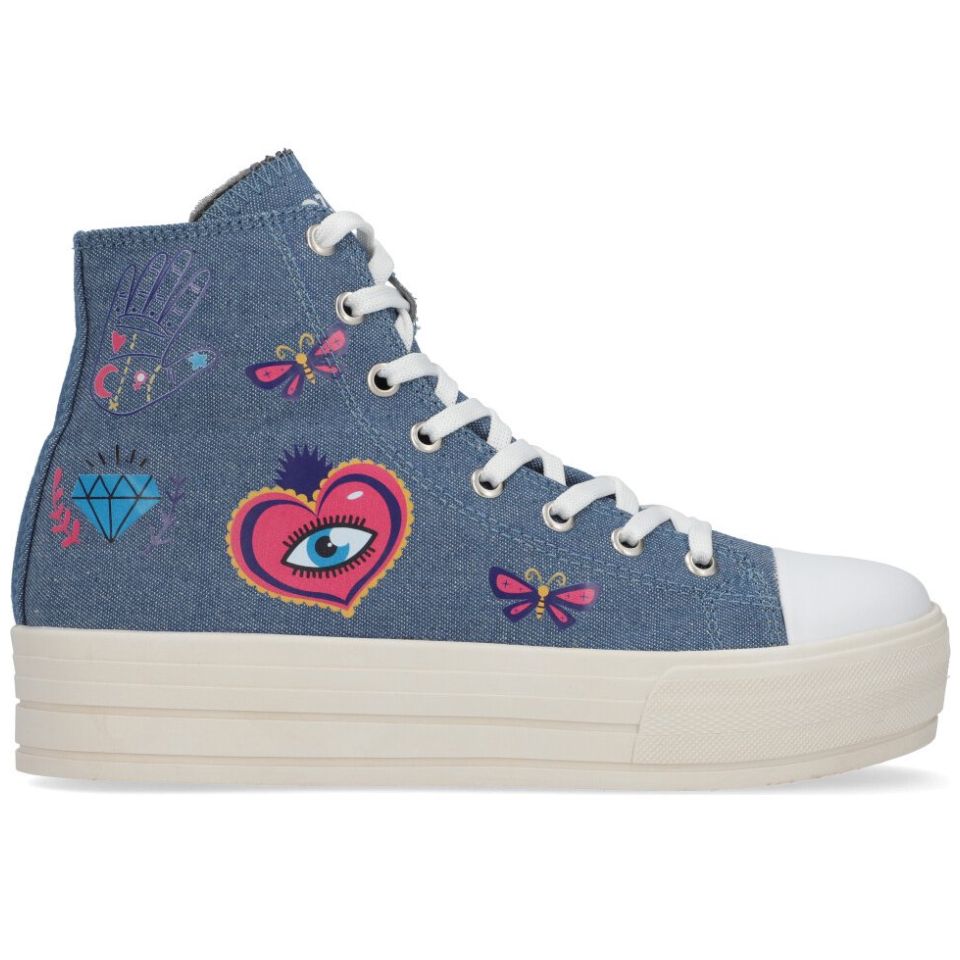 Tenis de Bota Capa de Ozono con Diseño Azul