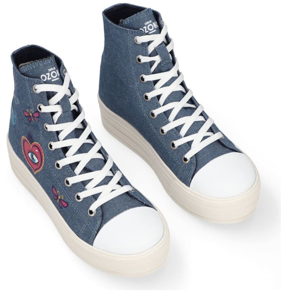 Tenis de Bota Capa de Ozono con Diseño Azul