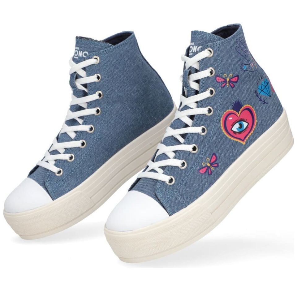 Tenis de Bota Capa de Ozono con Diseño Azul