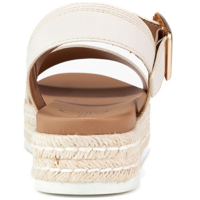 Sandalia Gillio Ajustable con Banda Lisa Suela Yute Hueso