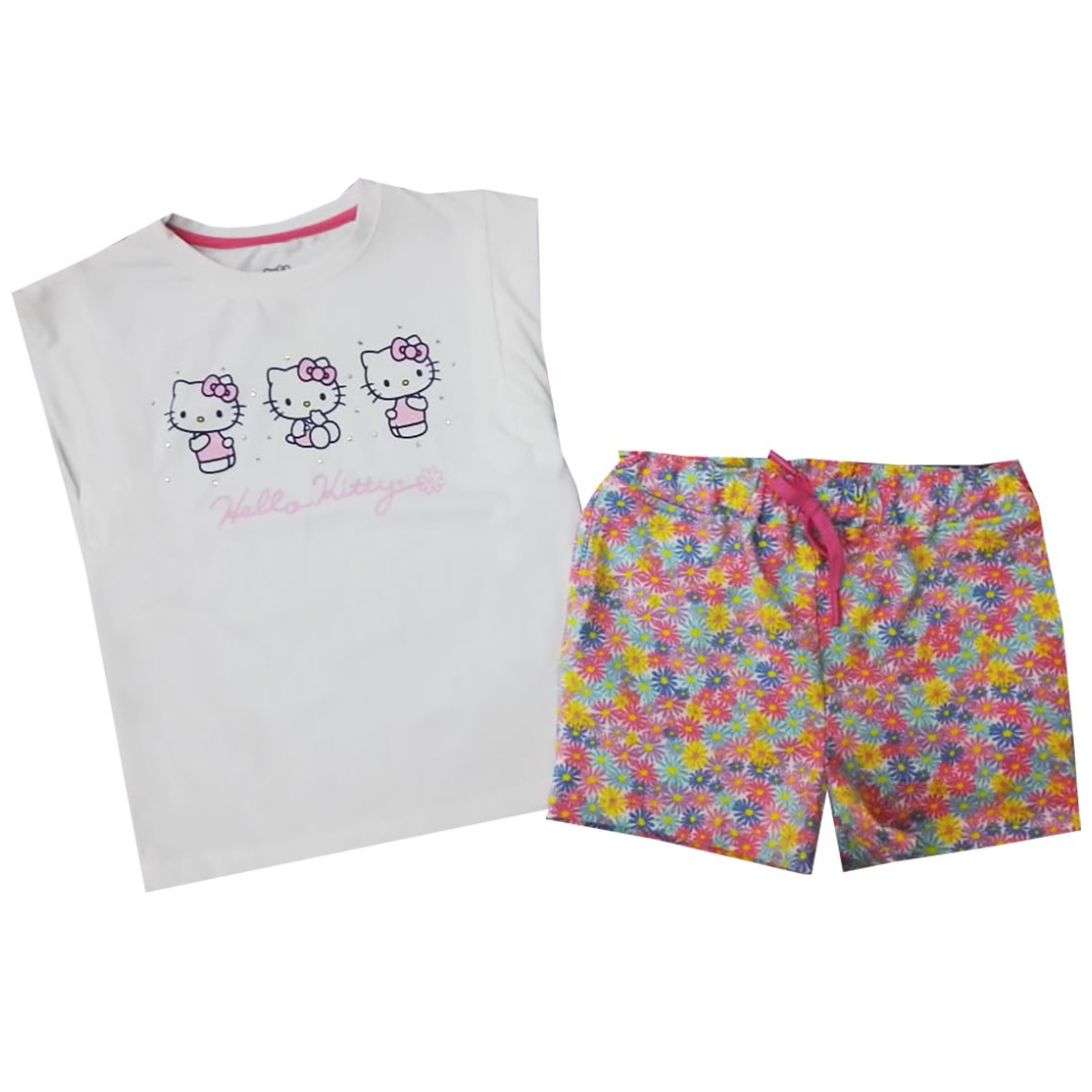 Conjunto para Niña Playera Manga Corta Y Short Estampado Jardín Hello Kitty