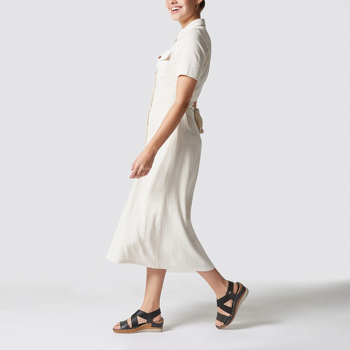 Sandalia W Confort con Fijación Elástica para Mujer