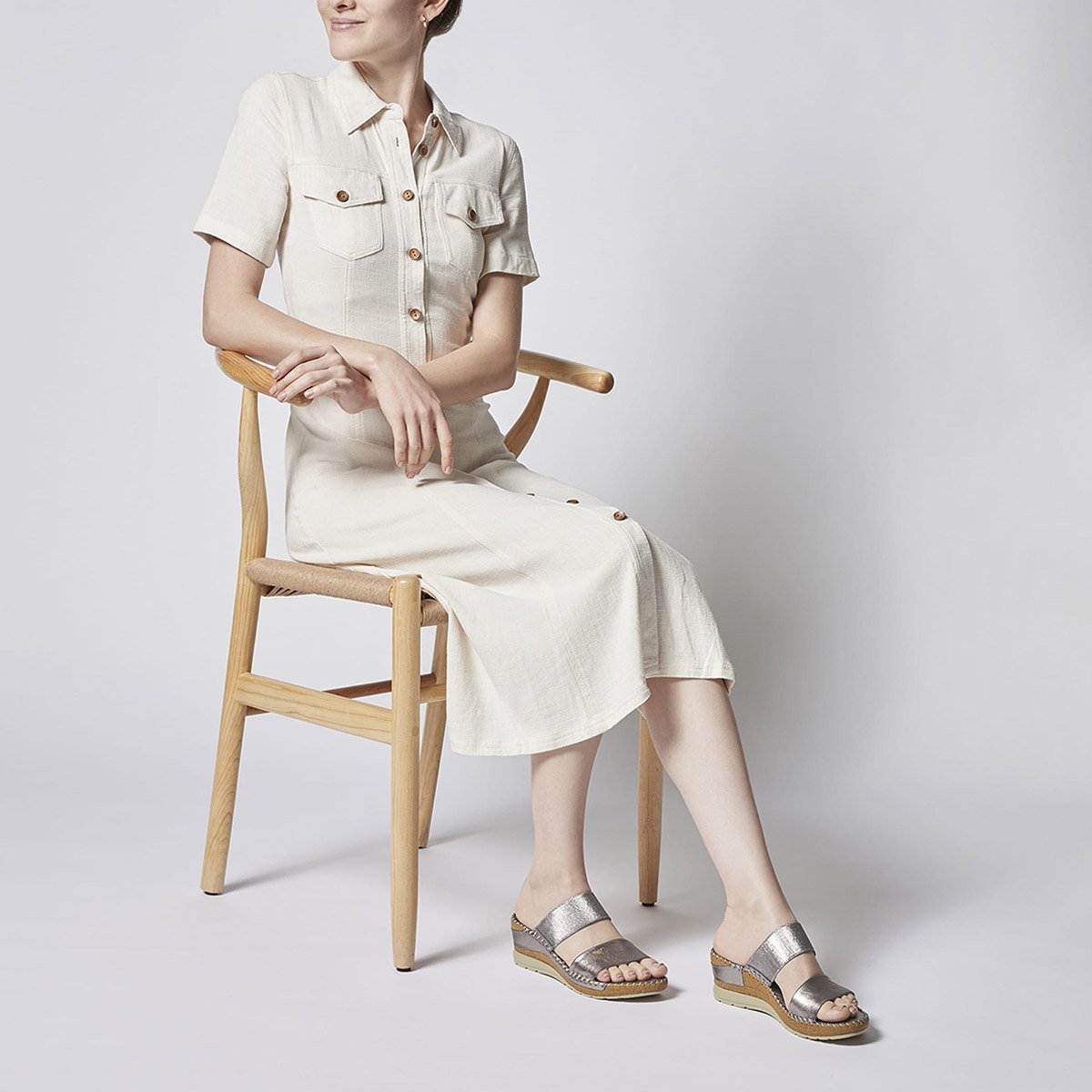 Sandalia Tipo Sueco W Confort Silueta Mule para Mujer