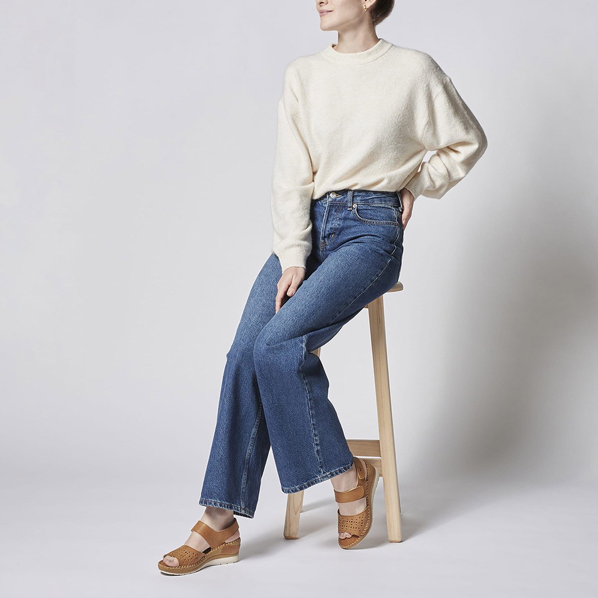 Sandalia W Confort Fijación Velcro Ajustable para Mujer