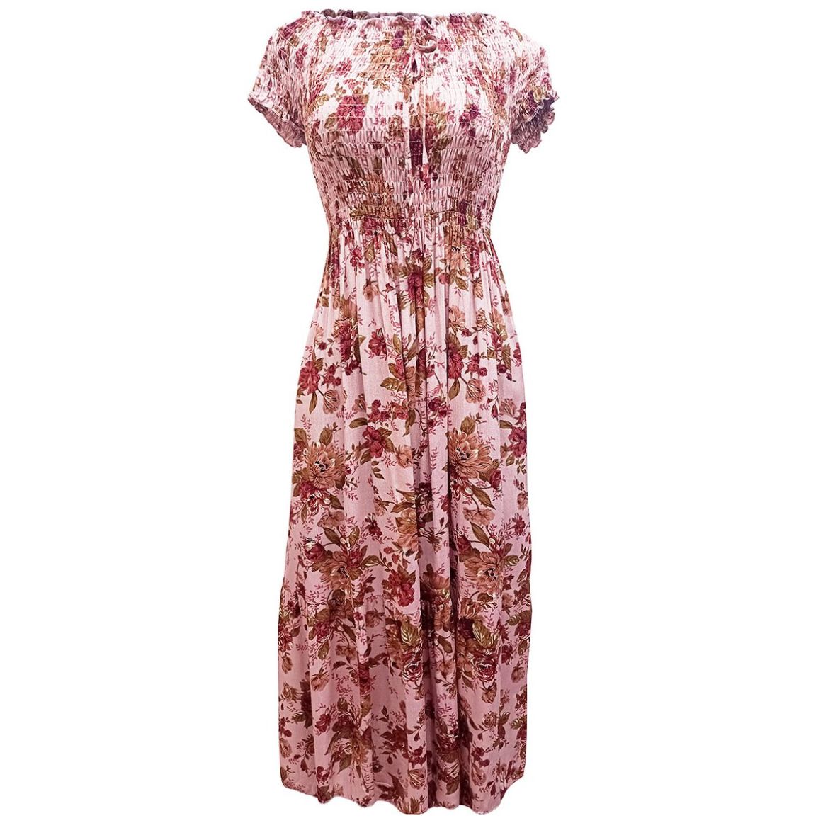 Vestido Largo con Estampado Cafeina para Mujer