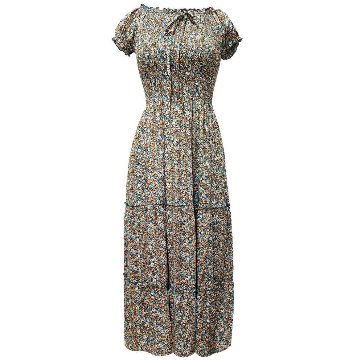 Vestido Largo Diseño Estampado Cafeina para Mujer