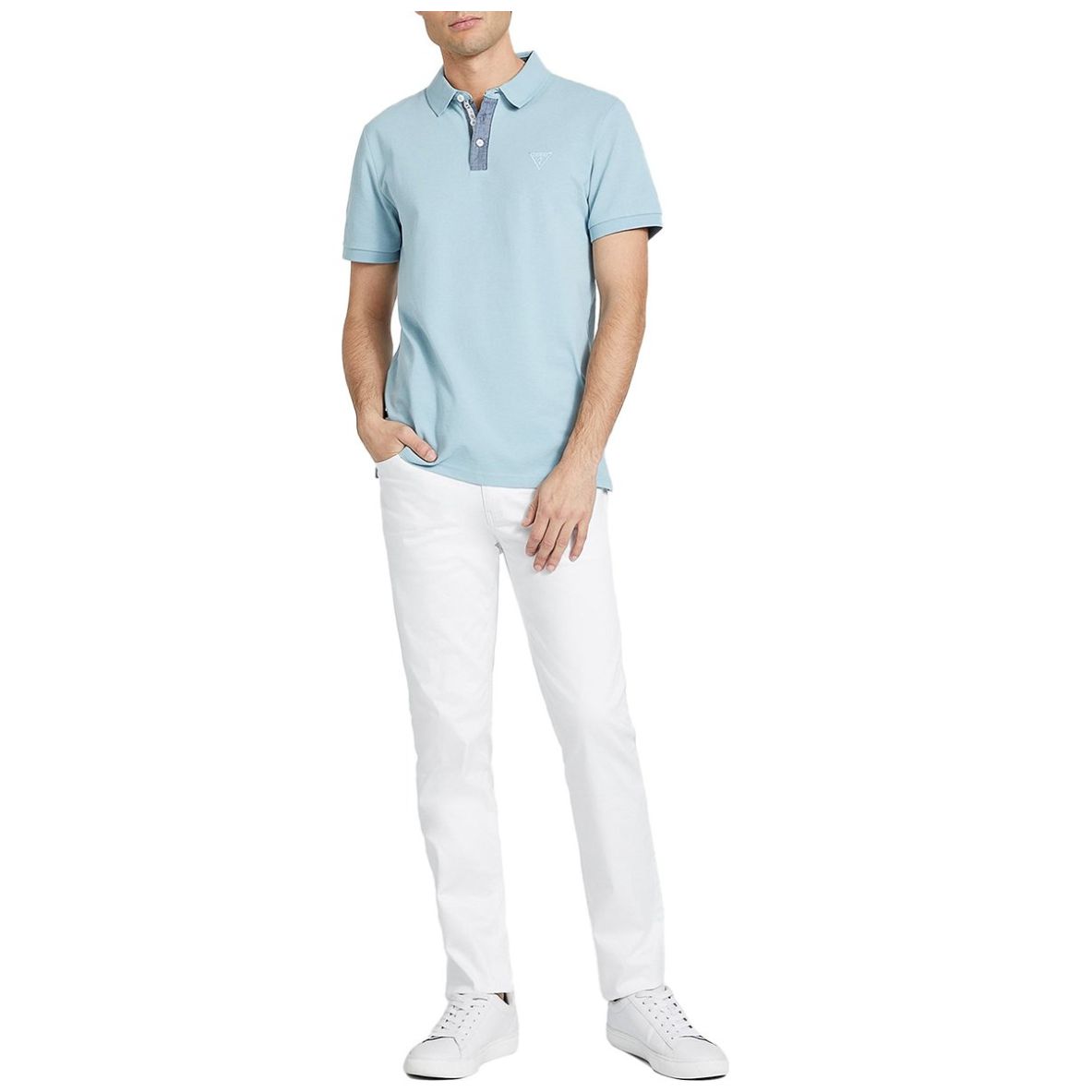 Playera Tipo Polo Guess Diseño Básico para Hombre