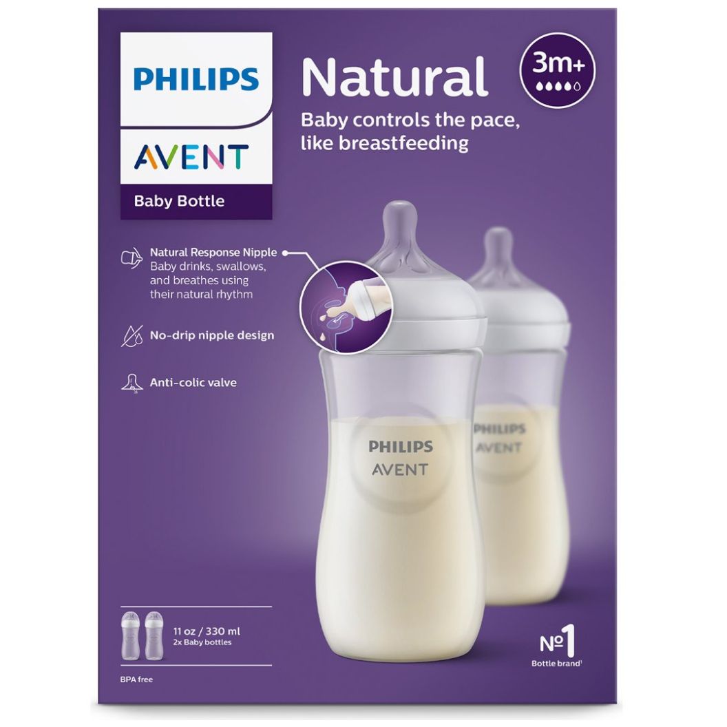 Set Biberón Avent Natural Response 11Oz/330Ml 3M