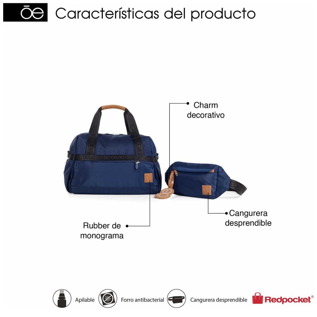 Duffle Bag Soft Side Rorbyni Azul Cloe