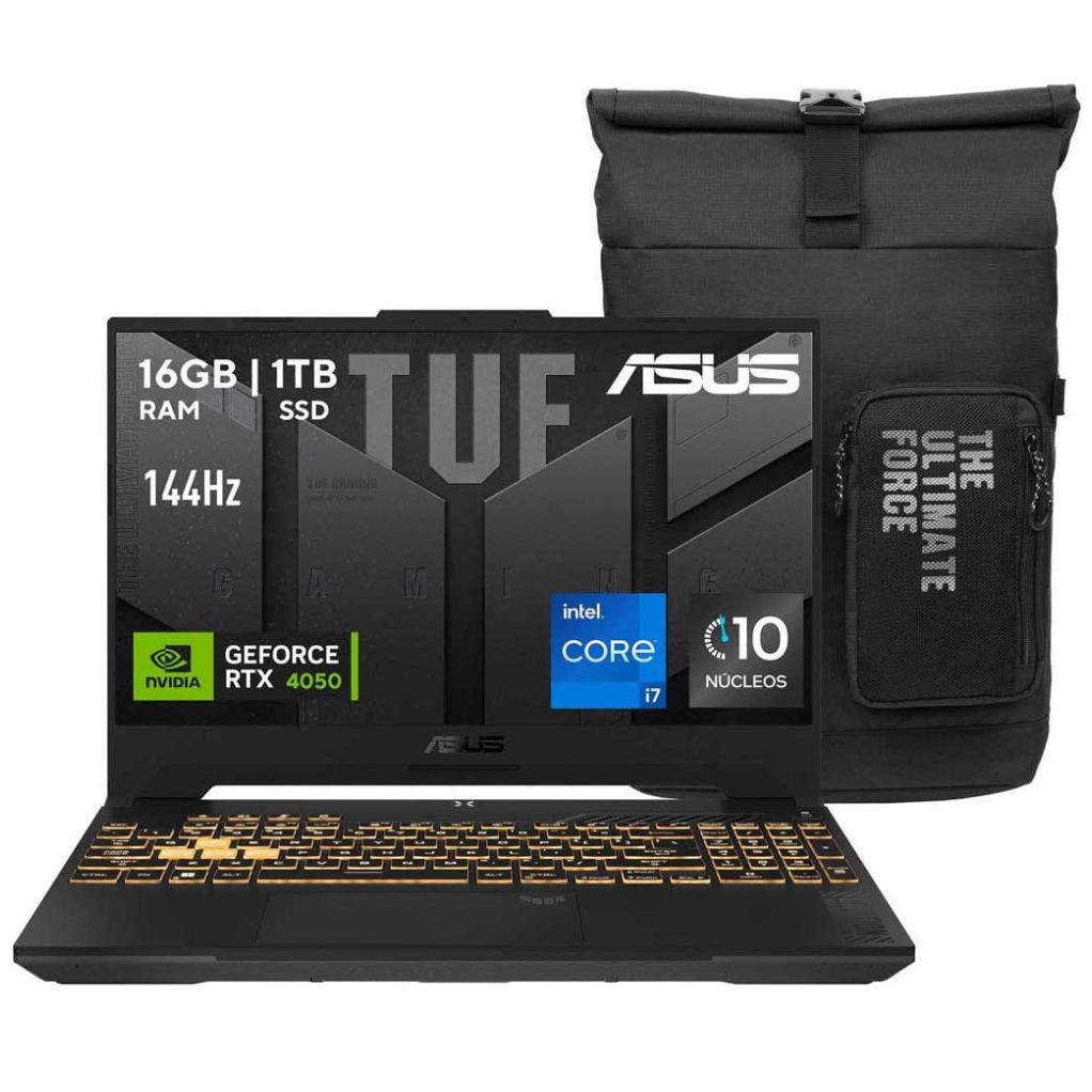 Laptop Gamer Asus Tuf Fx507Vu-Lp311W Ci7-13620H 16Gb 1Tb Ssd Rtx4050 + Mochila Gris