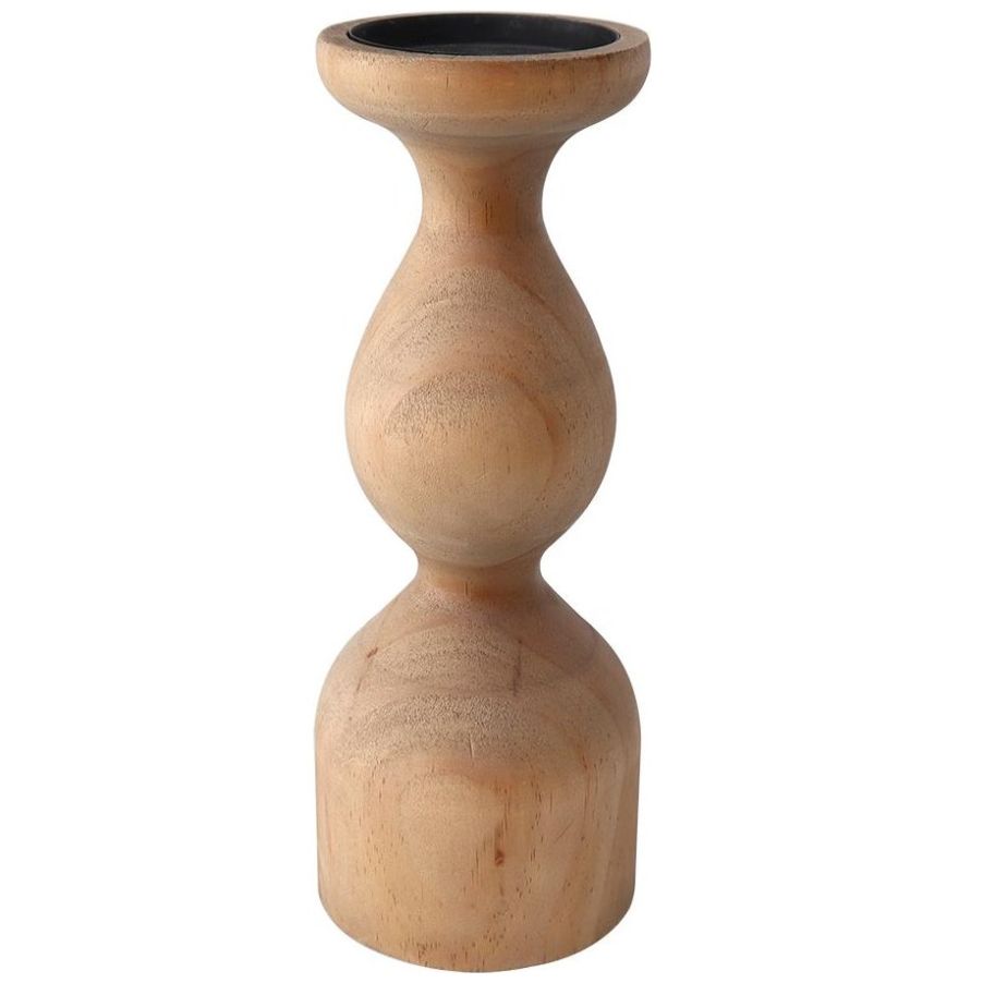 Candelero Pedestal Madera Natural M Vintage Home