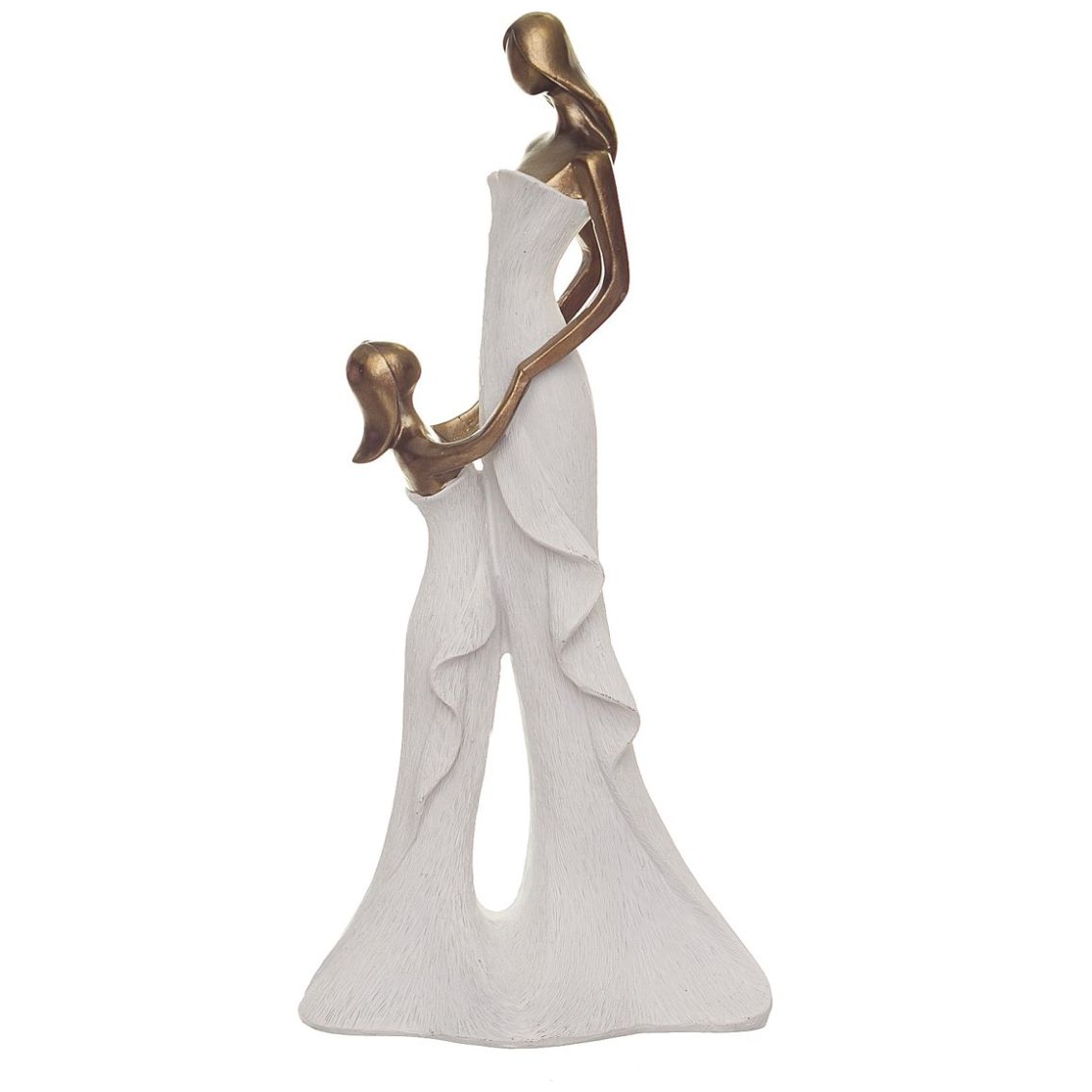 Figura Decorativa Mamá e Hija con Vestido Blanco Mideko