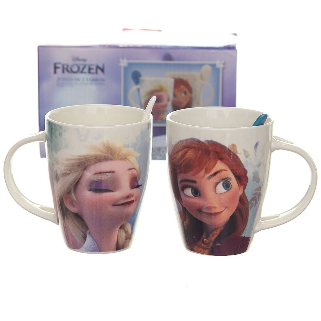 Juego de 2 Tarros de Porcelana con Cuchara Frozen