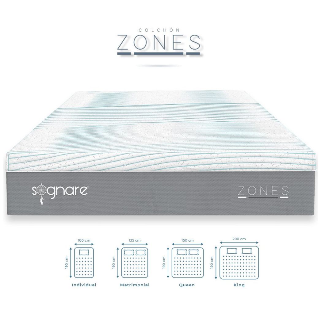 Colchón de Caja Queen Size Zones 2.0 Sognare