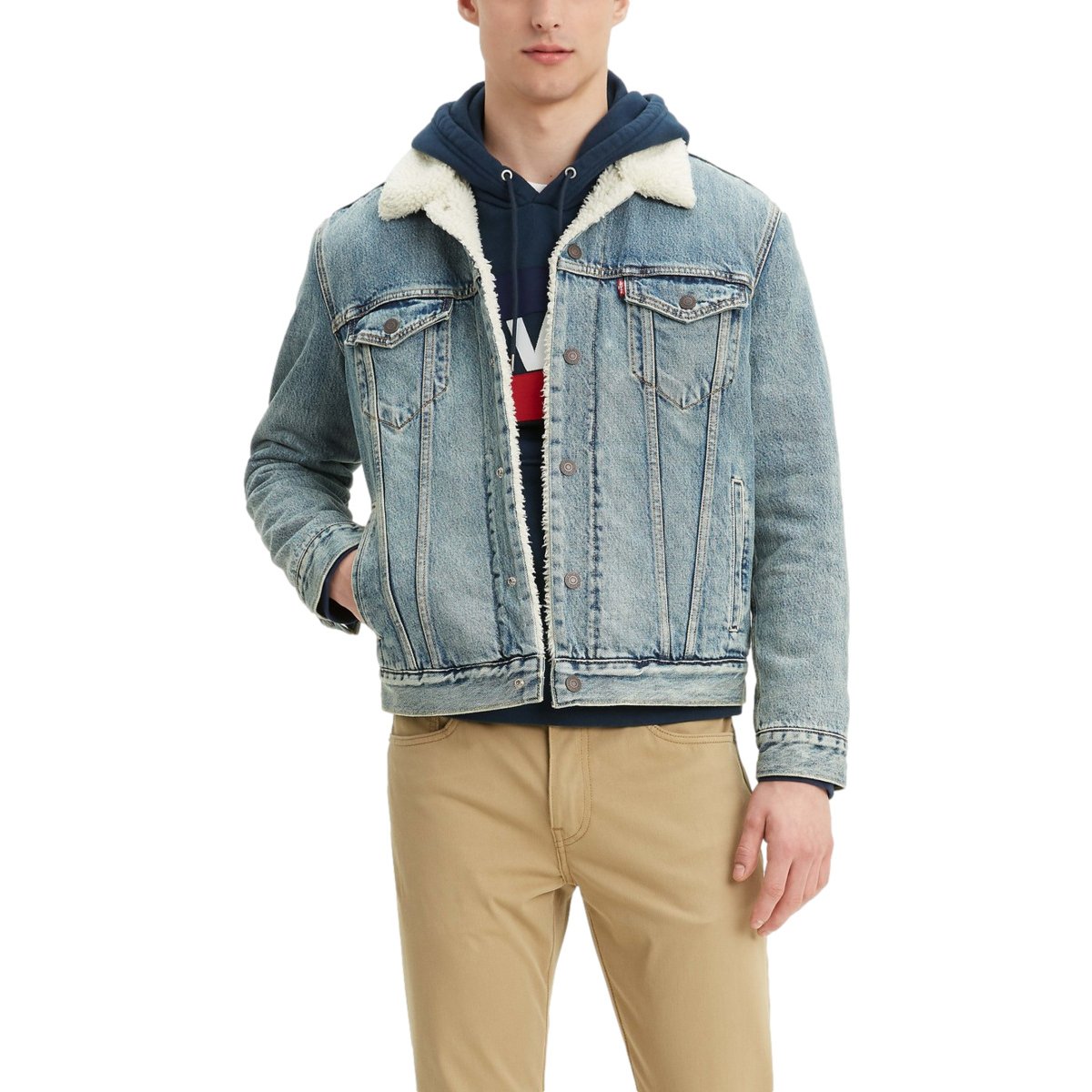 Chamarra Levi's Sherpa Trucker de Mezclilla para Hombre