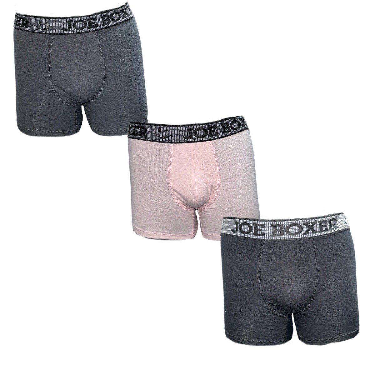 Bóxer Biker Joe Boxer Diseño Liso para Hombre (3 Pack)