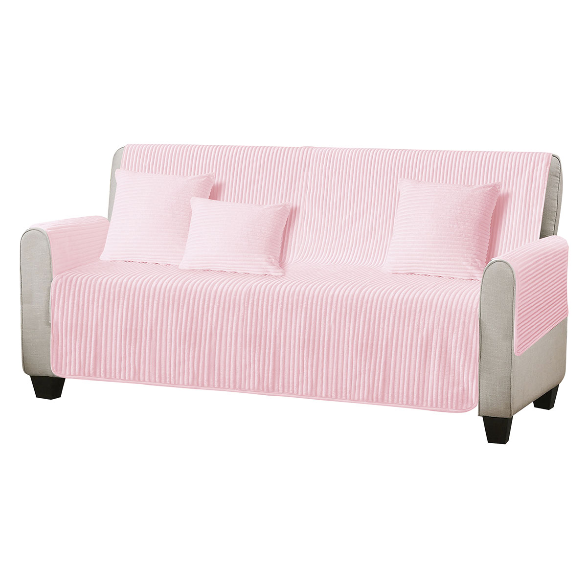 Protector de Sala con Fundas Cojines Home & Details Líneas 5 Piezas Rosa