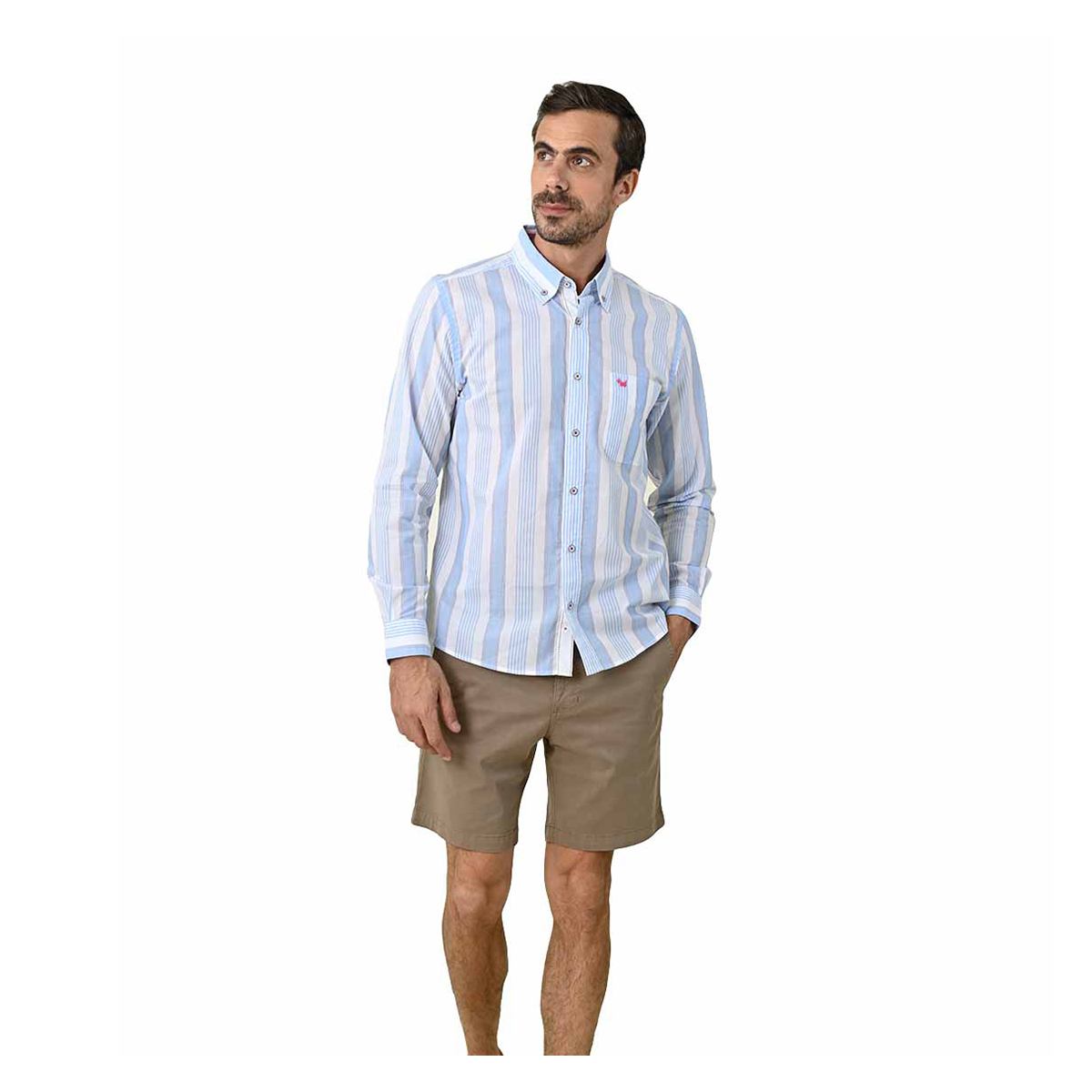 Camisa Ferrioni Bendis Slim Fit a Rayas para Hombre