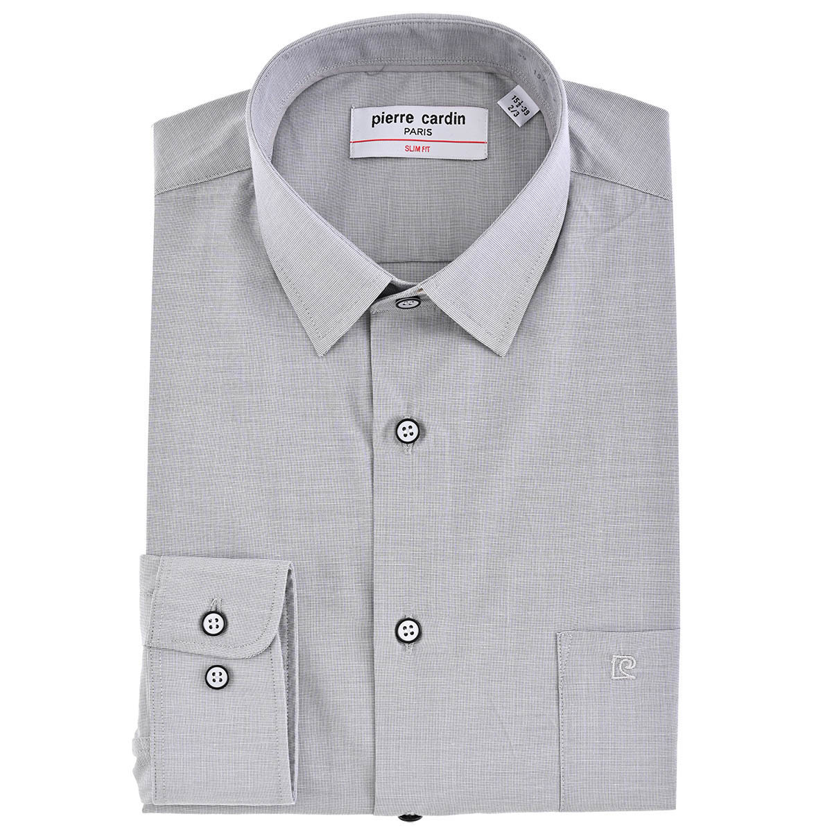 Camisa de Vestir Pierre Cardin Slim Fit Color Gris para Hombre