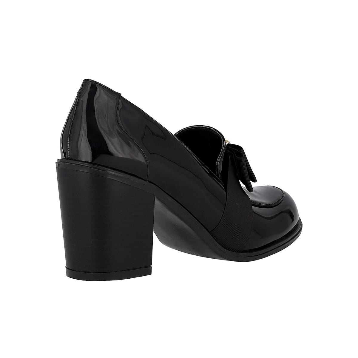 Zapatos en Charol Tacón Grueso Westies con Aplicación Moño para Mujer